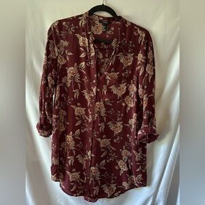 Floral Burgundy Tunic